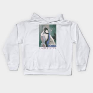 Portrait of Coco Chanel with Dog by Marie Laurencin Kids Hoodie